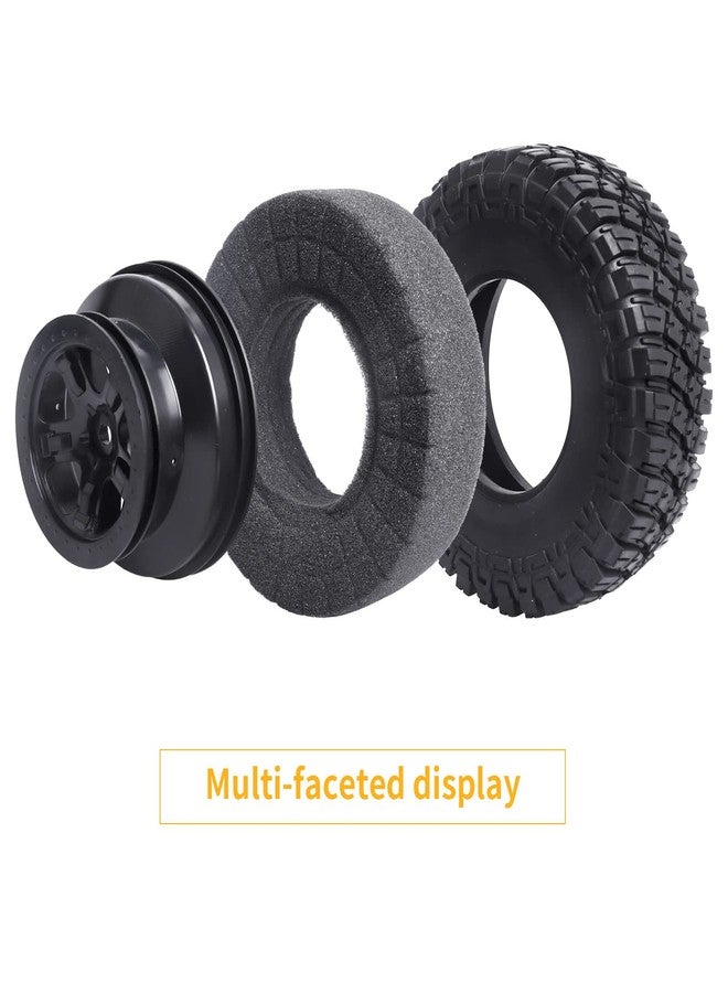 Hobbyfire Height 4.72 inches (120mm) 1/10 Short Course Truck Tires and Wheel Rims 12mm Hex with Foam Inserts for for All Terrain, Set of 4 (Style B) - Image 5